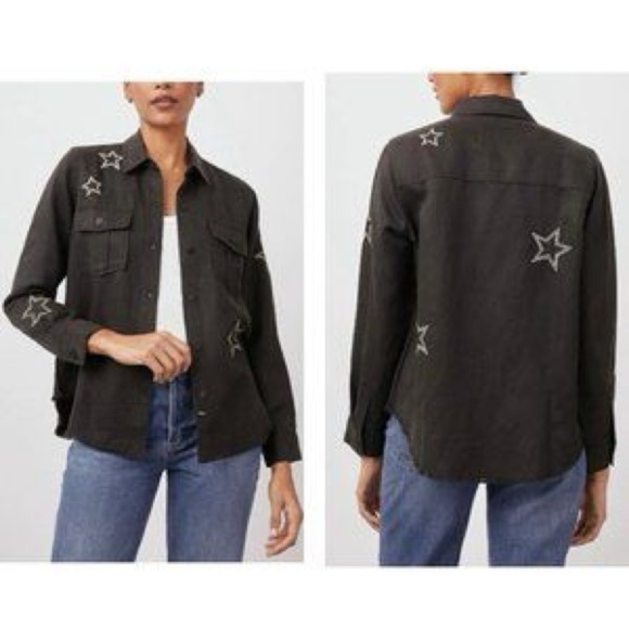 Rails Black Star Women’s Button Down - Picture 2 of 10